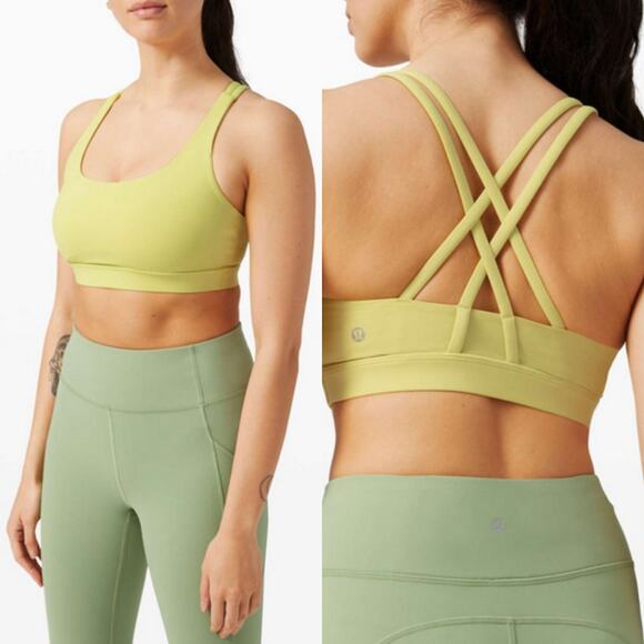 Lululemon Energy Bra‎ Lemon Vibe US 4 Yoga Pilate Running Workout Gym - Picture 1 of 4
